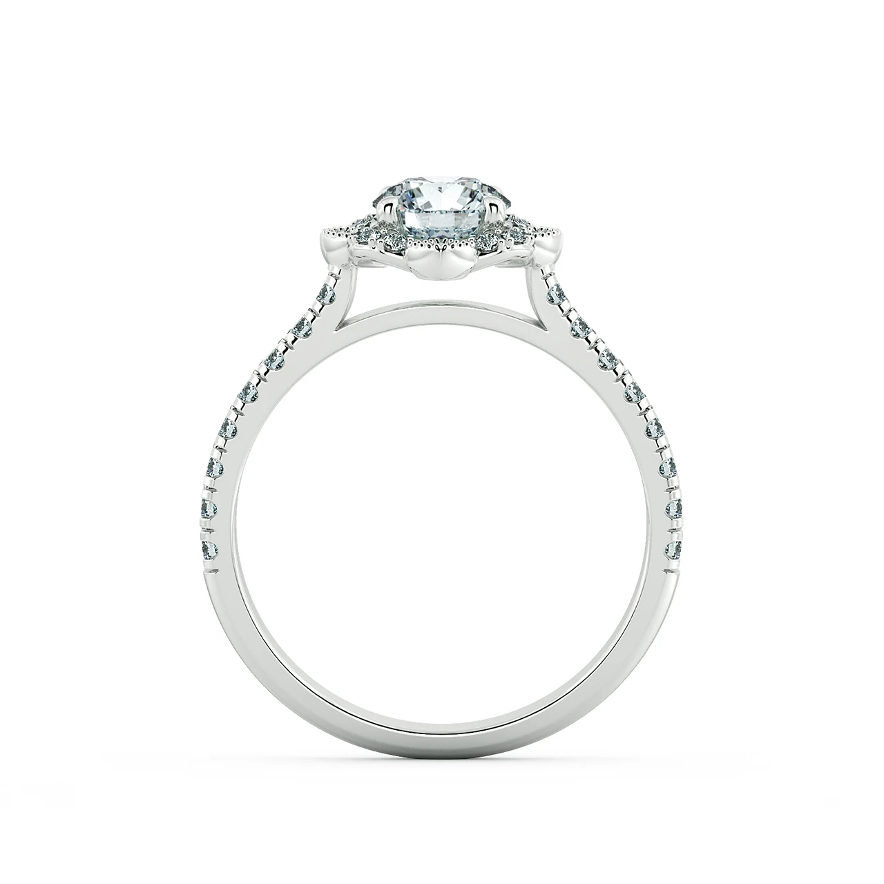 Halo Engagment Ring with Gaping Halo and Eternity Band  NCH2202 5