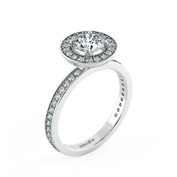 Halo Engagment Ring with Eternity Band and Halo Has Pedestal NCH2203 4