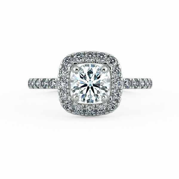 Halo Cushion Engagement Ring with Eternity Band NCH2204 2