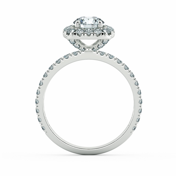 Halo Cushion Engagement Ring with Eternity Band NCH2204 5