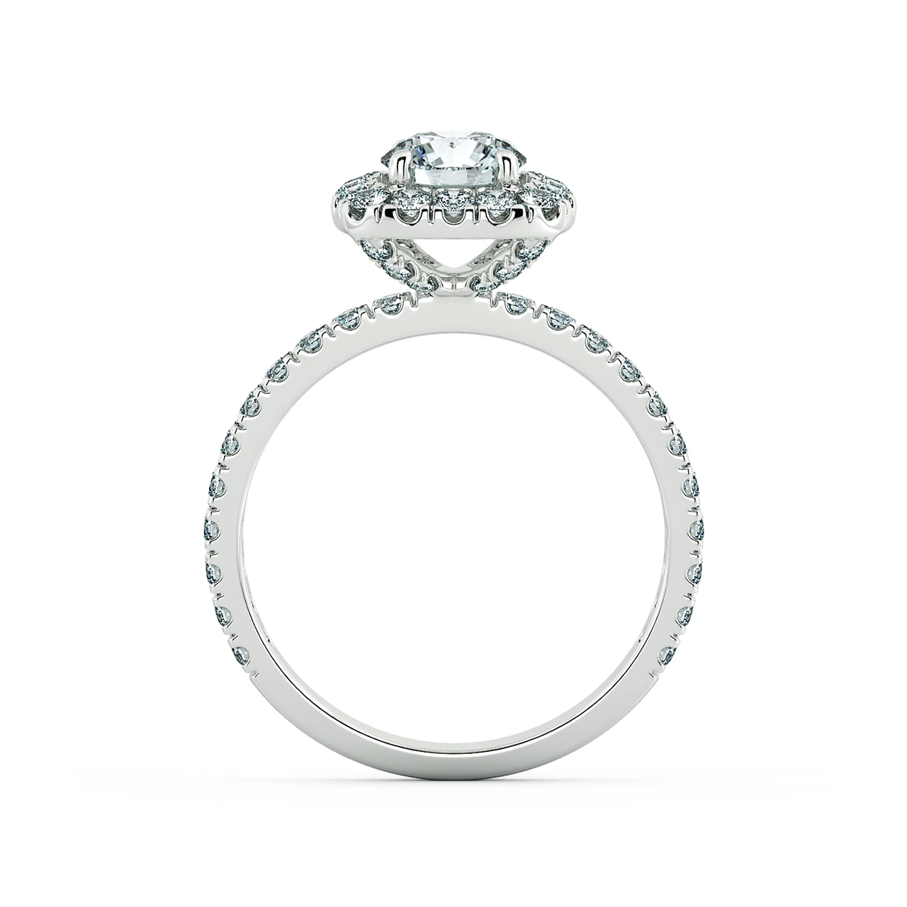Halo Cushion Engagement Ring with Eternity Band NCH2204 5