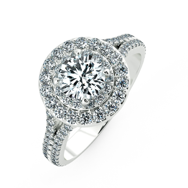 Circle Double Halo Engagement Ring NCH2301 3
