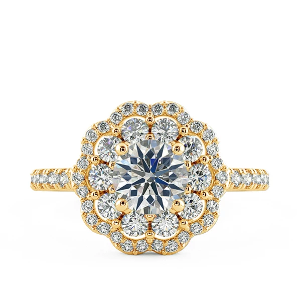 Floral Double Halo Engagement Ring NCH2304 2