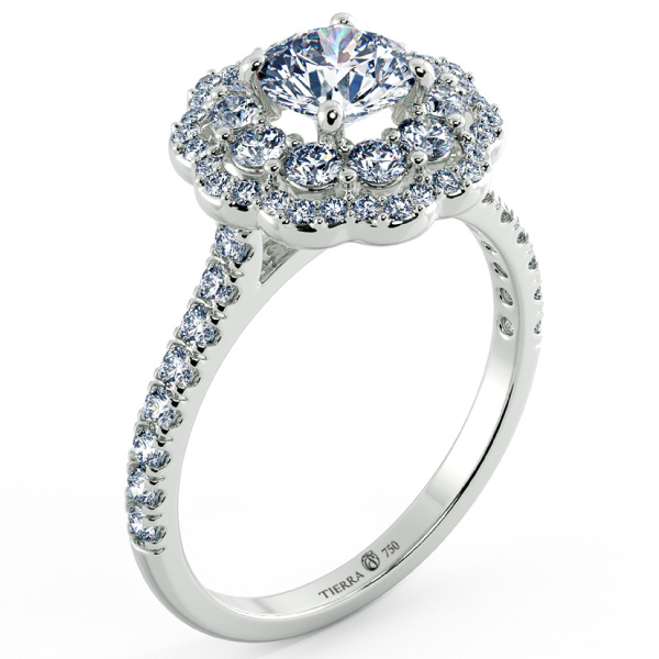 Floral Double Halo Engagement Ring NCH2304 4