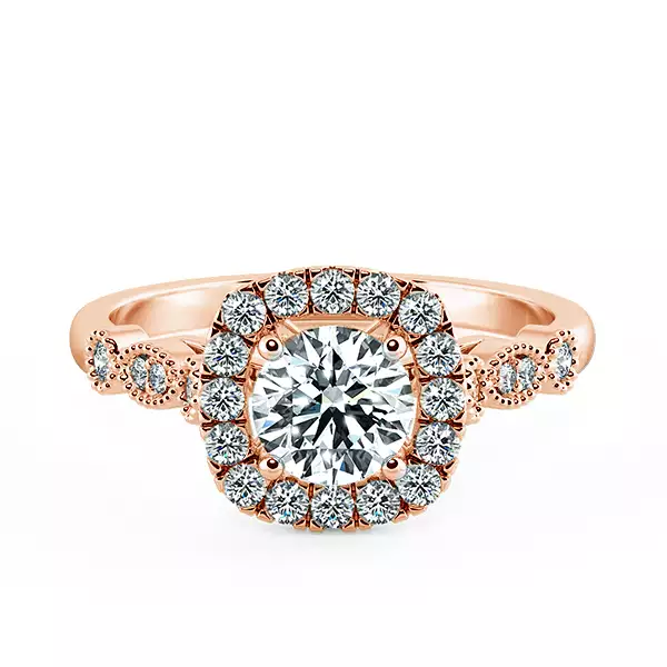 Halo Cushion Engagement Ring with Eternity Band NCH2401 1