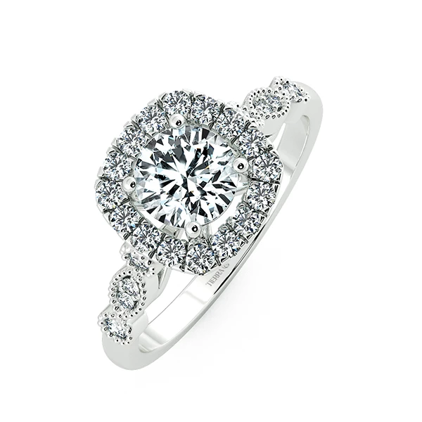 Halo Cushion Engagement Ring with Eternity Band NCH2401 3