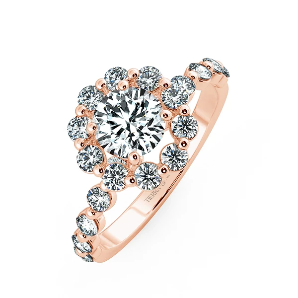 Halo Floral Engagement Ring with Eternity Band NCH2402 3