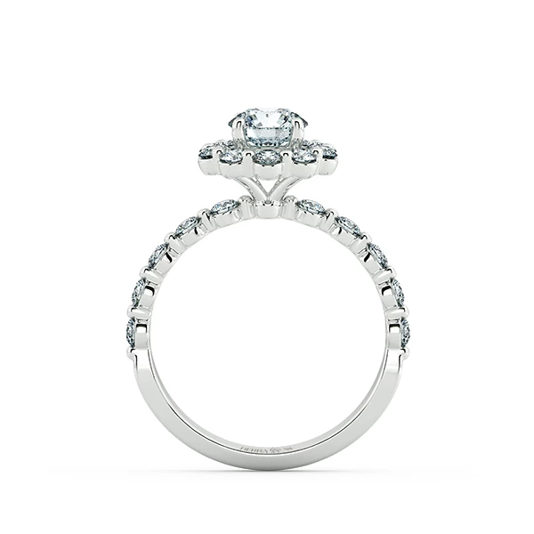 Halo Floral Engagement Ring with Eternity Band NCH2402 5
