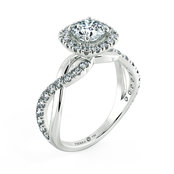 Twiss Halo Cushion Engagement Ring with Eternity Band NCH2405 4