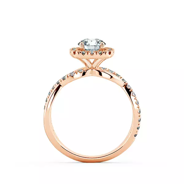 Twiss Halo Cushion Engagement Ring with Eternity Band NCH2405 5