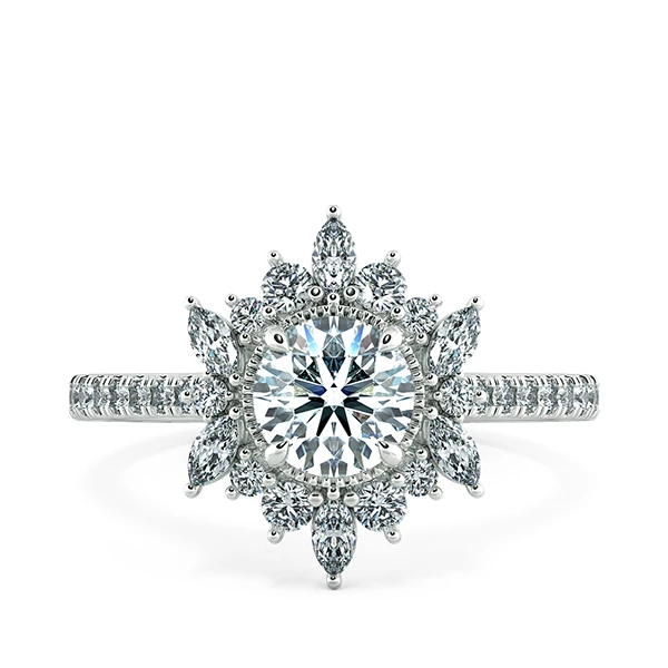 Nhẫn kim cương Fancy Marquise Halo NKC2509 2