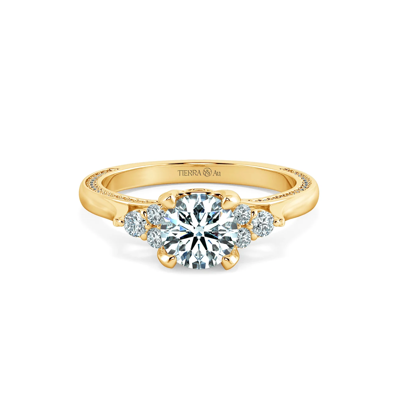Nhẫn đính hôn kim cương Threestone Stella NCH3004 1