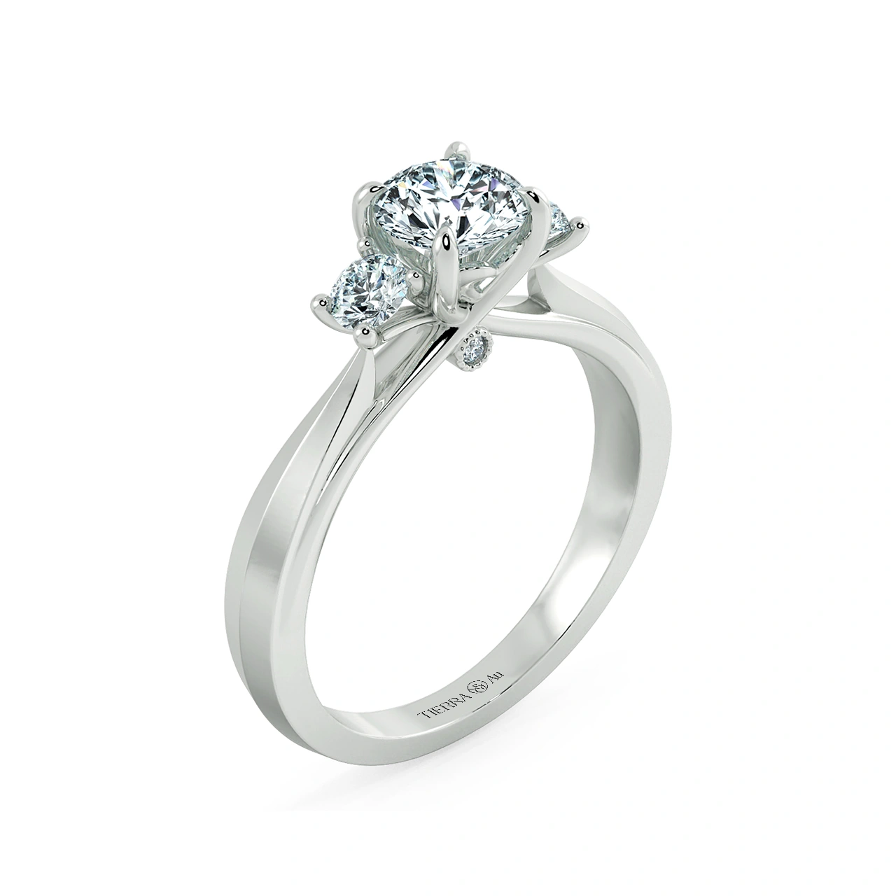Nhẫn đính hôn kim cương Threestone Dulcia NCH3208 4