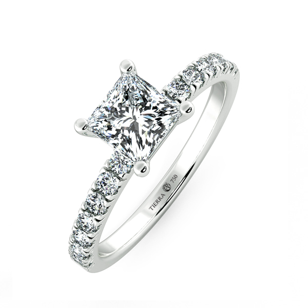 Nhẫn cầu hôn kim cương Solitaire đai tấm NCH8102 3