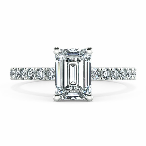 Nhẫn cầu hôn kim cương Solitaire đai tấm NCH8201 2