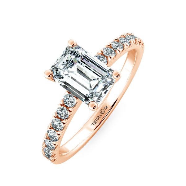 Nhẫn cầu hôn kim cương Solitaire đai tấm NCH8201 3