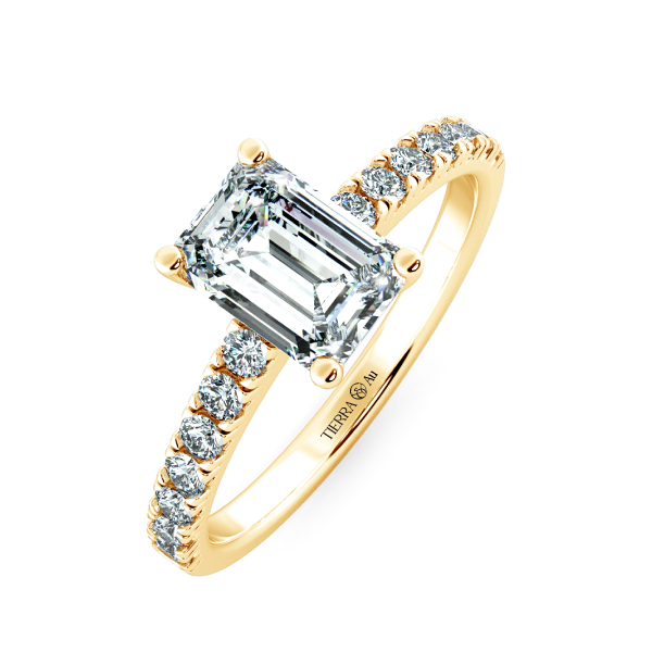 Nhẫn cầu hôn kim cương Solitaire đai tấm NCH8201 3