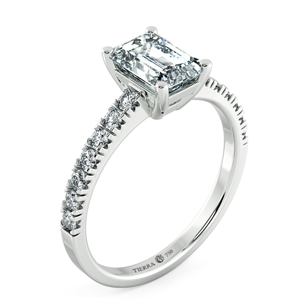 Nhẫn cầu hôn kim cương Solitaire đai tấm NCH8201 4