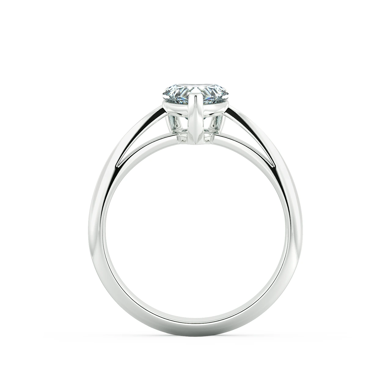 Solitaire Engagement Ring with Shiny Band NCH8401 5