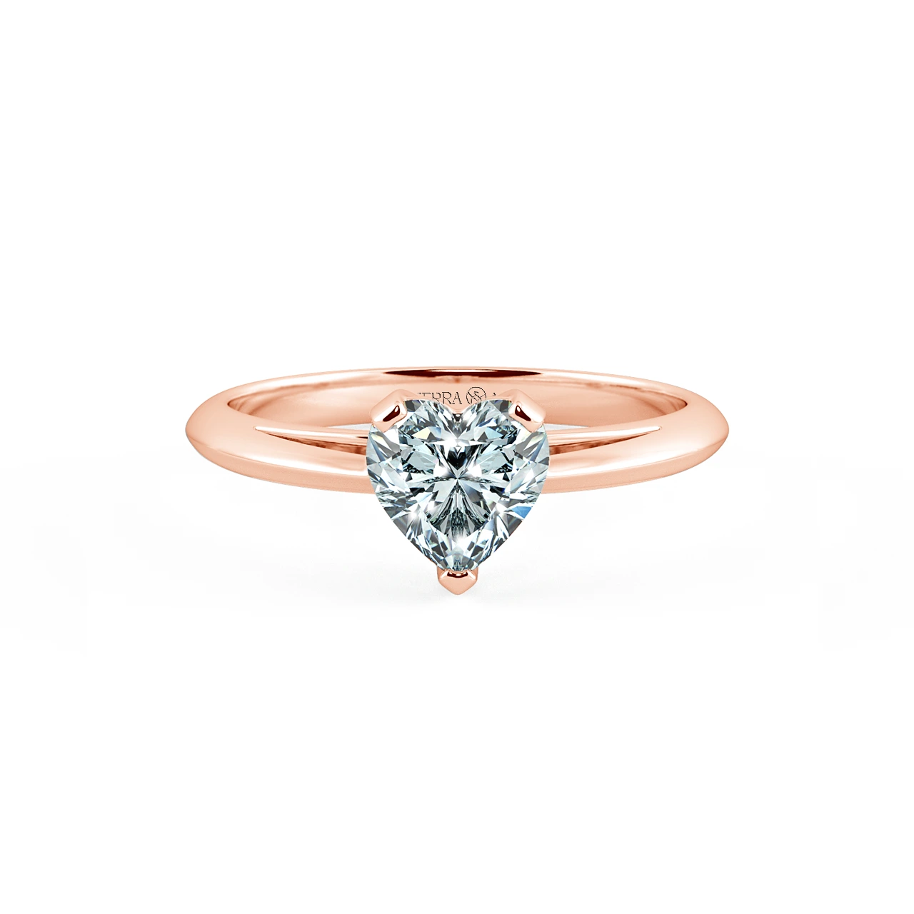 Solitaire Engagement Ring with Shiny Band NCH8401 1