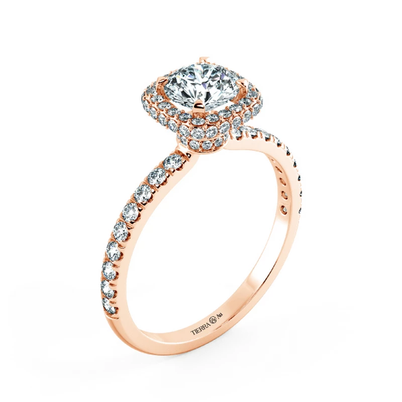 Halo Cushion Engagement Ring with Necklace NCH2009 4