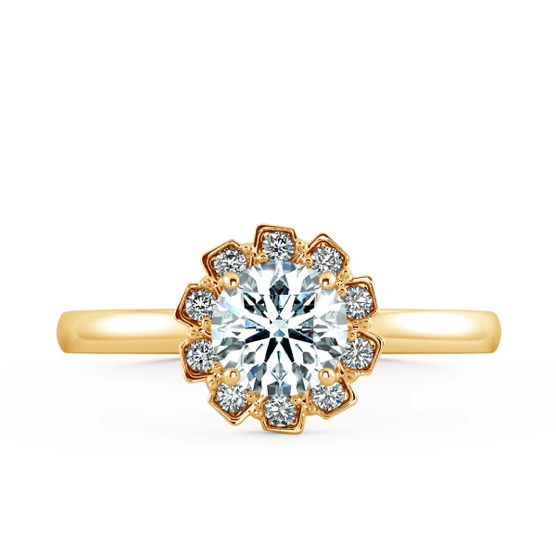 Single Halo Engagement Ring with Stylized NCH2106 2