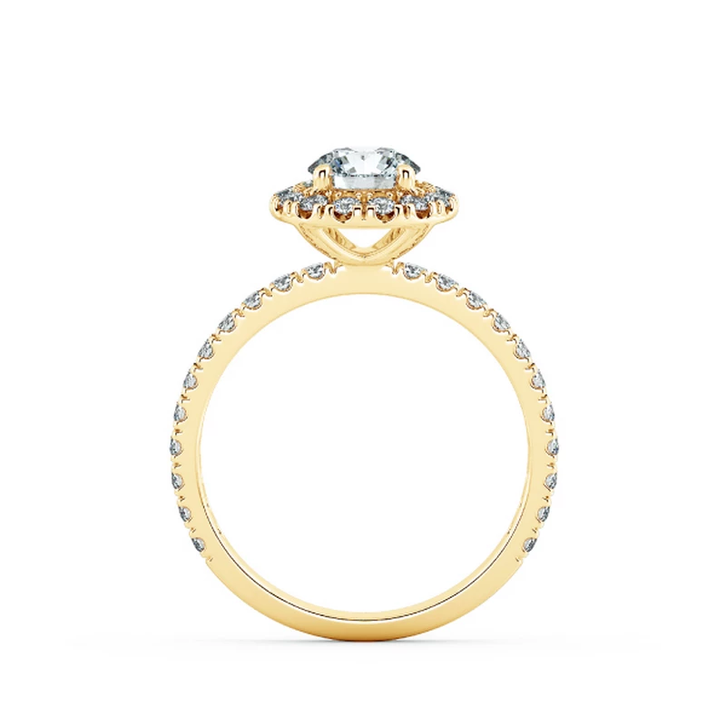 Single Halo Engagement Ring with Stylized NCH2106 5