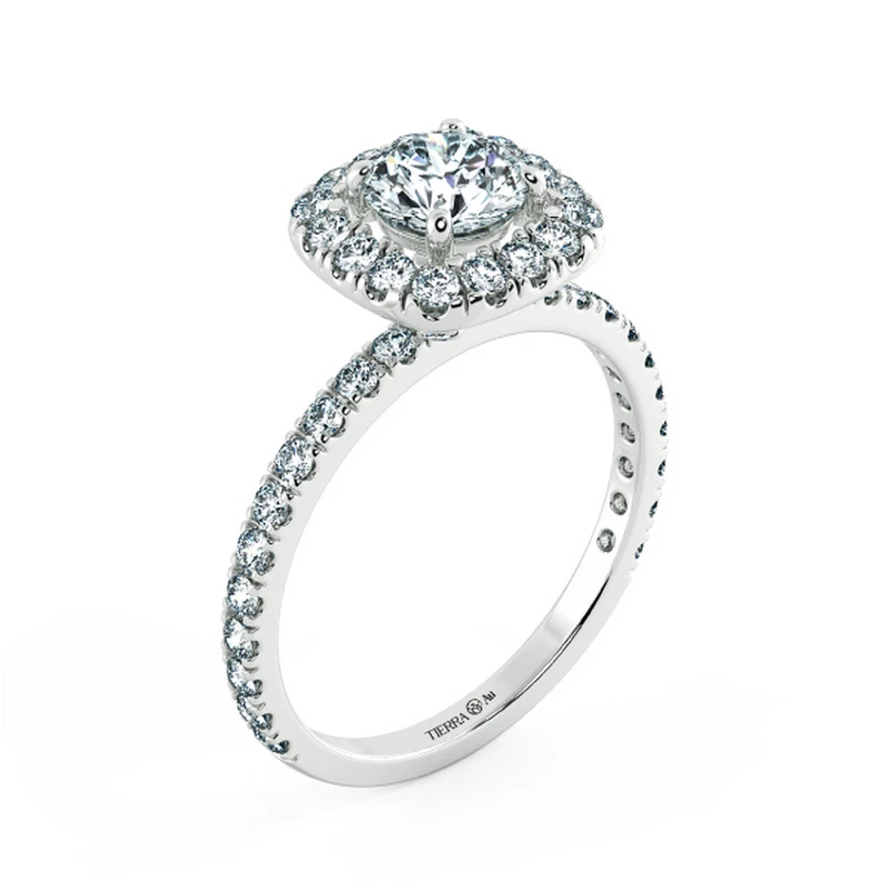 Halo Cushion Engagement Ring with Eternity Band NCH2204 4