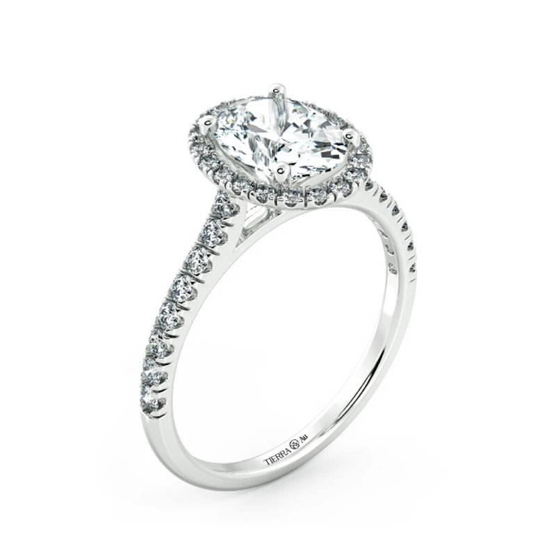 Nhẫn cầu hôn kim cương Halo đai tấm NCH8501 4