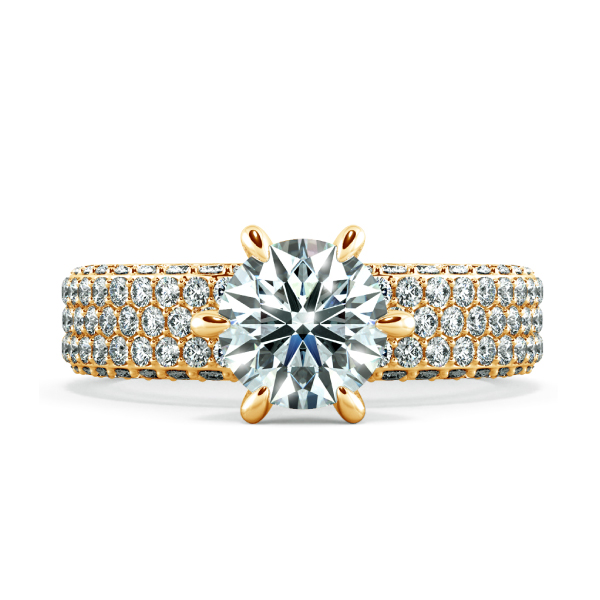 Solitaire Pave Engagement Ring with Large Band NCH1205 2