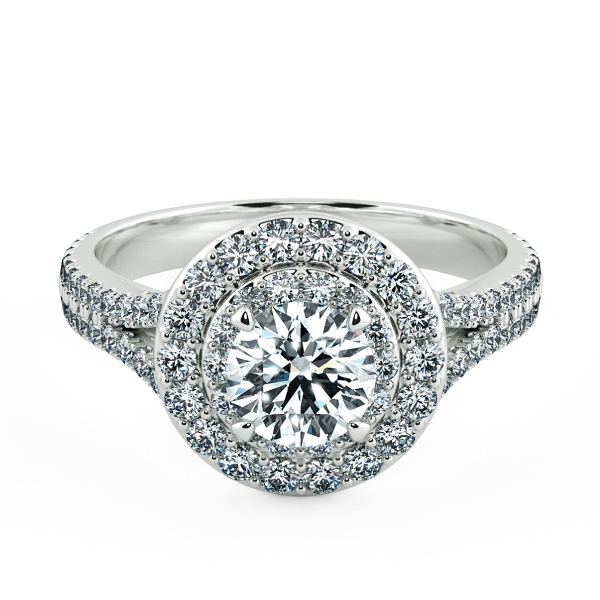 Circle Double Halo Engagement Ring NCH2301 1