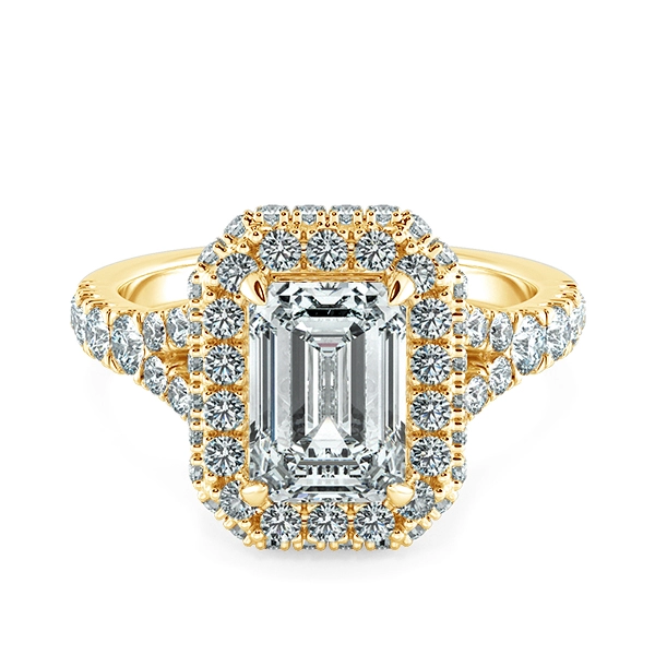Nhẫn kim cương Halo Emerald NKC8204 1