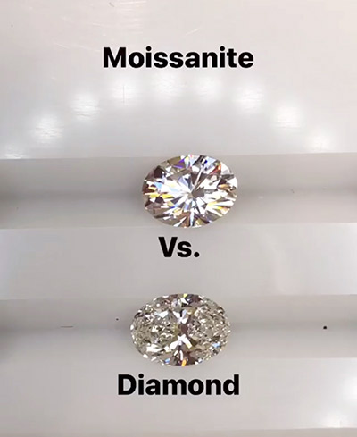 Hình ảnh phân biệt giữa Diamond và Moissanite