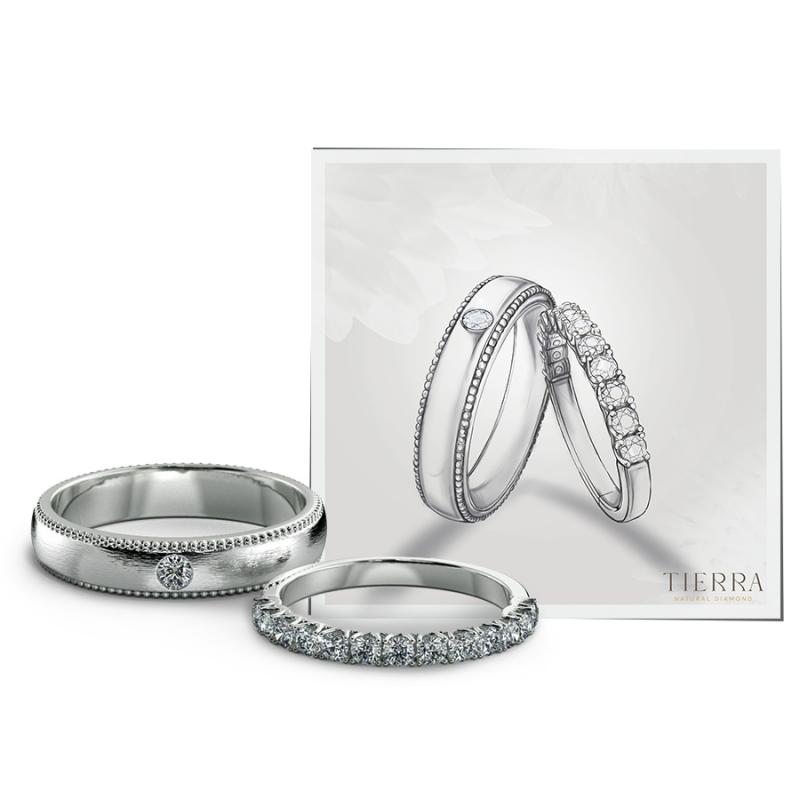 Cặp nhẫn cưới kim cương Eternity NCC0010