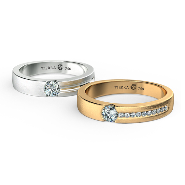 Cặp nhẫn cưới vàng tây đính kim cương NCC3003
