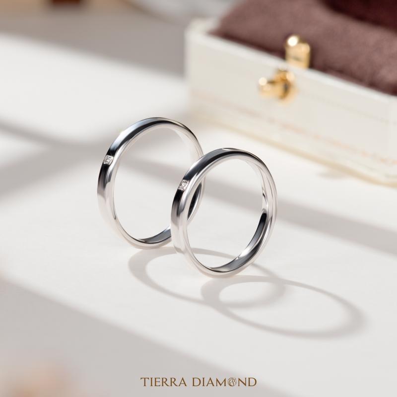 Nhẫn cưới vàng trắng Tierra 