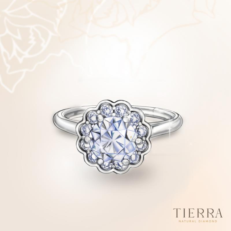 Nhẫn vàng trắng đẹp thiết kế theo yêu cầu tại Tierra