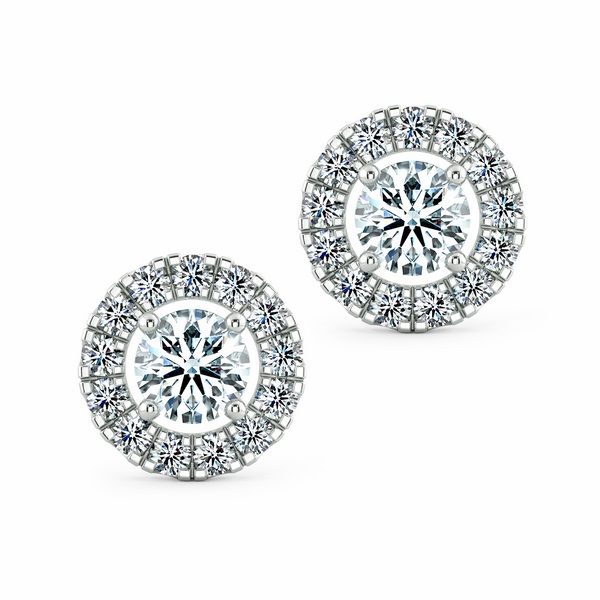 Round Halo Earrings with Gaping Halo Circle BTA2102 1