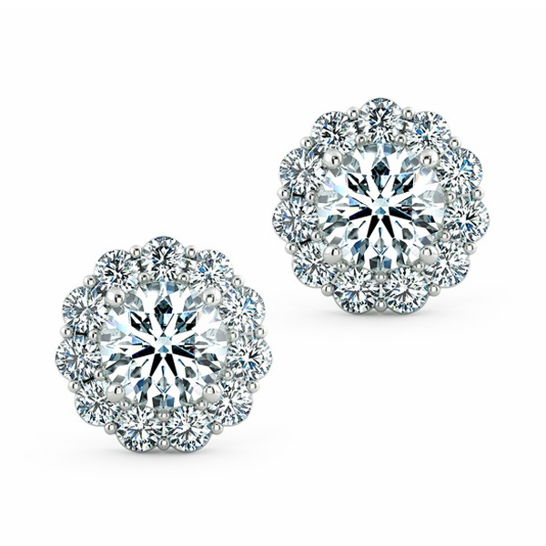 Halo Floral Earrings with Big Prong BTA2109