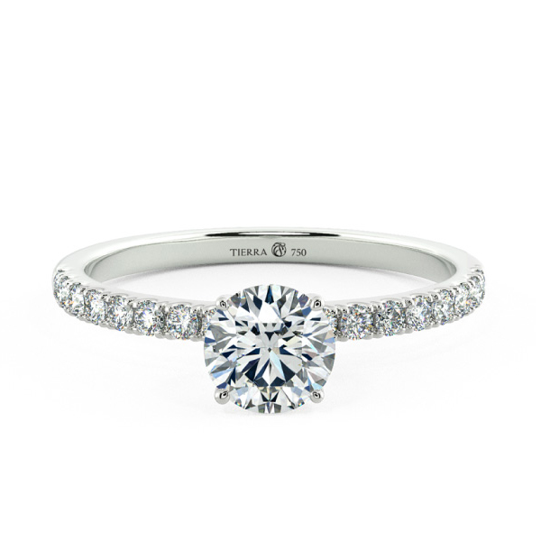 Four Prongs Solitaire Pave Engagement Ring NCH1202