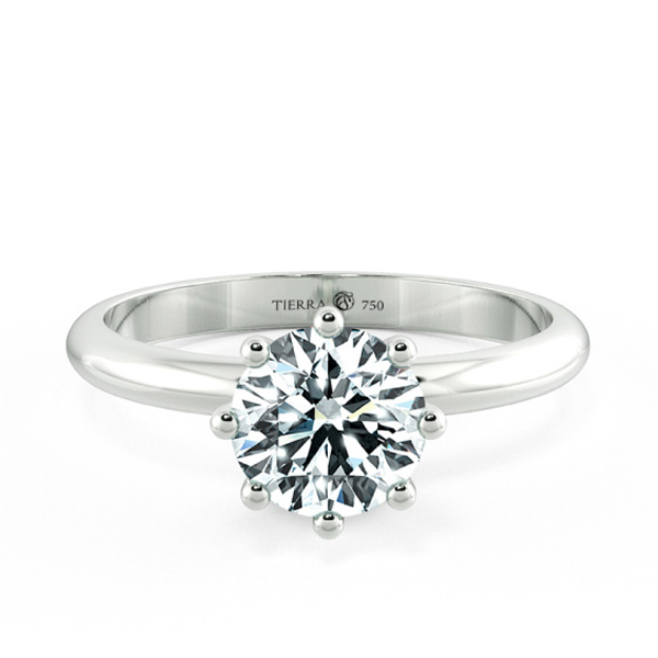 Nhẫn cầu hôn kim cương Solitaire có vòng tag NCH1301