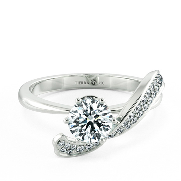 Solitaire Engagement Ring with Stylized Neck NCH1305