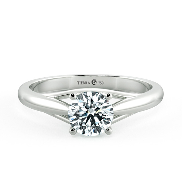 Shiny Trellis Engagement Ring with Four Prong Stylized NCH1405