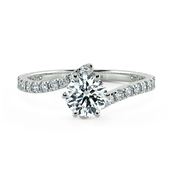 Basic Bypass Twiss Engagement Ring with Eternity Band NCH1704