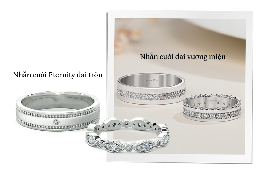 Top mẫu nhẫn cưới vàng trắng & bạch kim, nhẫn cặp, nhẫn nam & nhẫn nữ