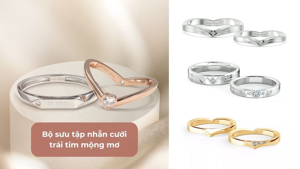 Bộ sưu tập nhẫn cưới hình trái tim