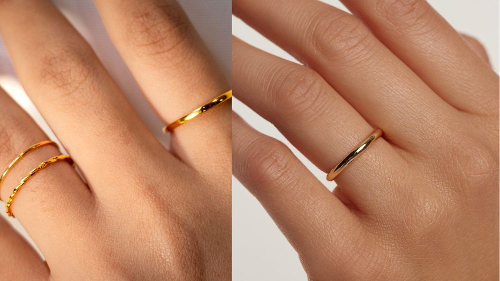 Nhẫn nhẫn vàng nữ giá dưới 2 triệu 18K dạng trơn mảnh