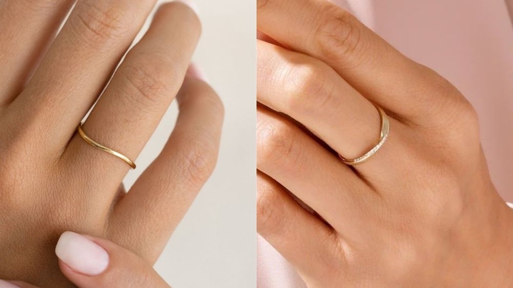 Nhẫn vàng 18K dáng sóng nước dịu dàng mà cá tính