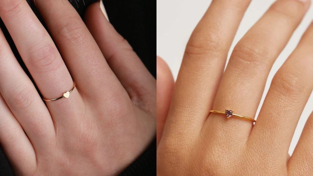 Nhẫn vàng 18K dưới 2 triệu cho nữ trái tim 