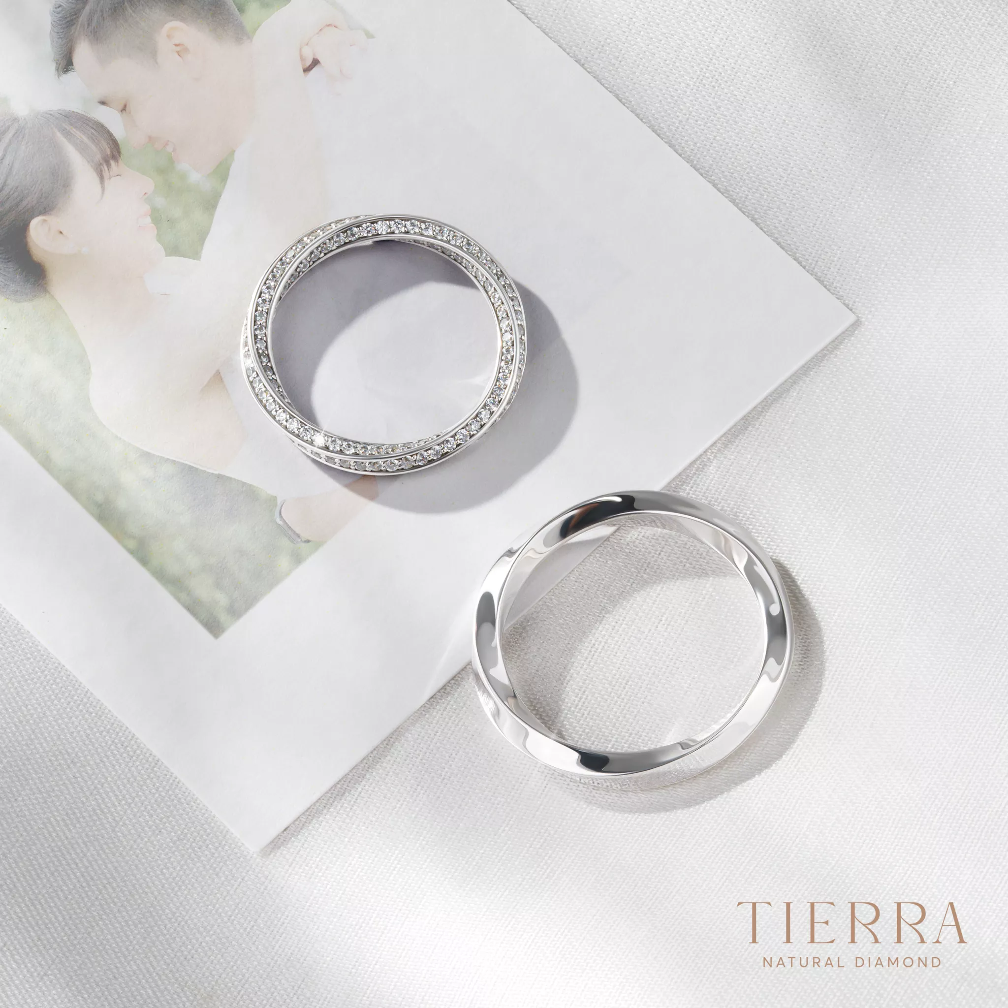 Nhẫn vàng tây đôi 14K mới lạ thu hút